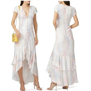 Hutch Multi Heart Dress Maxi Mermaid Flowy Hem US 4